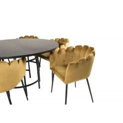 Copenhagen Rundt Spisebordssæt - Sort og Messing