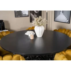 Copenhagen Rundt Spisebordssæt - Sort og Messing