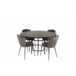 Copenhagen Rundt Spisebordssæt - Sort og Grå