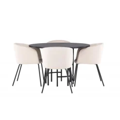 Copenhagen Rundt Spisestuesæt - Beige og Sort