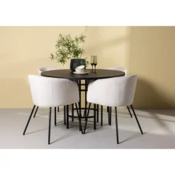 Copenhagen Rundt Spisestuesæt - Beige og Sort