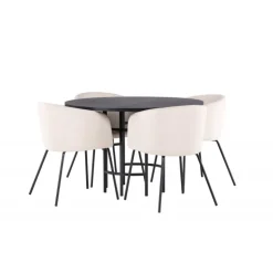 Copenhagen Rundt Spisestuesæt - Beige og Sort