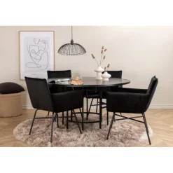 Copenhagen Rundt Spisestuesæt - Sort