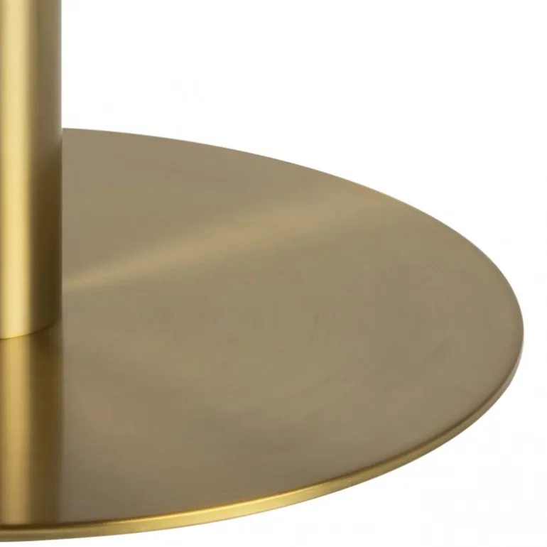 Corby marmor Sofabord hvid Ø90 stel børstet messing