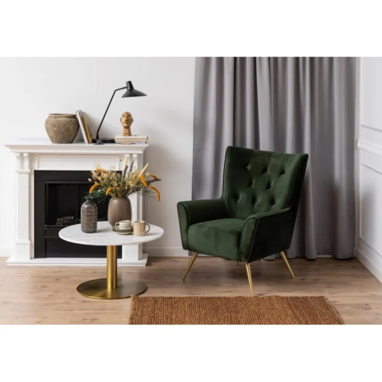 Corby sofabord Ø80 - Hvid marmor