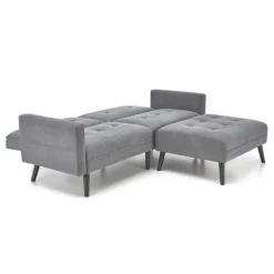 CORNELIUS sammenklappelig sofa med ottoman, - Grå