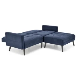 CORNELIUS Sovesofa med skammel - blå