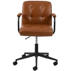 Cosmo skrivebordsstol brun læderlook