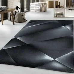 Costa Kortluvet tæppe Abstrakt - Sort