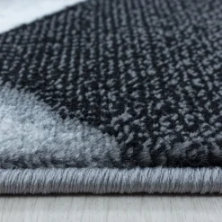 Costa Kortluvet tæppe Abstrakt - Sort