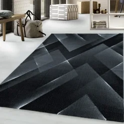 Costa Kortluvet tæppe Abstrakt - Sort