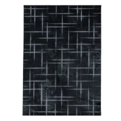 Costa Kortluvet tæppe Stribet - Sort