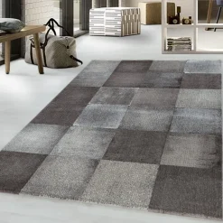 Costa Kortluvet Tæppeløber Abstrakt Bølge - Brun