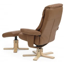 Cosy lænestol med skammel Cognac læder