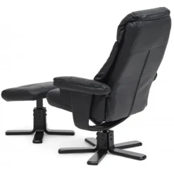 Cosy lænestol med skammel Sort læder