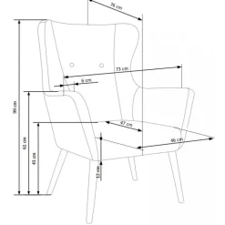 COTTO Lænestol, Blå