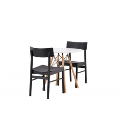 Danburi Rundt Spisebordssæt - Sort og Hvid