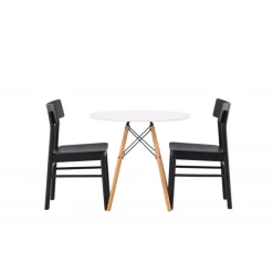 Danburi Rundt Spisebordssæt - Sort og Hvid