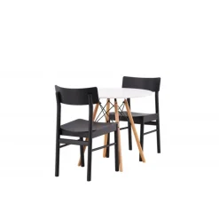 Danburi Rundt Spisebordssæt - Sort og Hvid