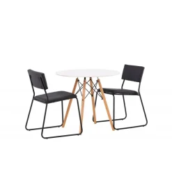 Danburi Rundt Spisebordssæt - Sort og Hvid