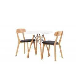 Danburi Rundt Spisebordssæt - Natur og Hvid