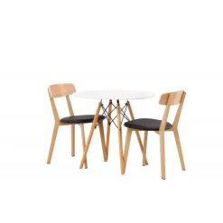 Danburi Rundt Spisebordssæt - Natur og Hvid