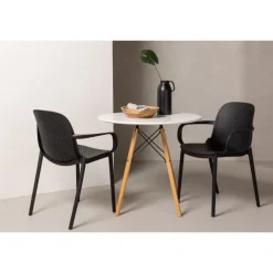 Danburi Rundt Spisebordssæt - Sort og Hvid