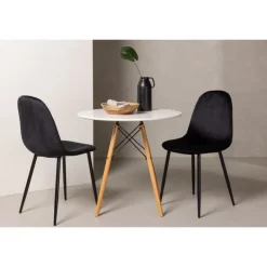 Danburi Rundt Spisebordssæt - Sort og Hvid