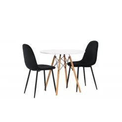 Danburi Rundt Spisebordssæt - Sort og Hvid