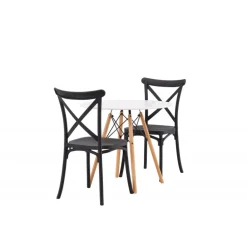 Danburi Rundt Spisebordssæt - Sort og Hvid