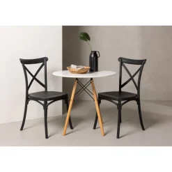 Danburi Rundt Spisebordssæt - Sort og Hvid