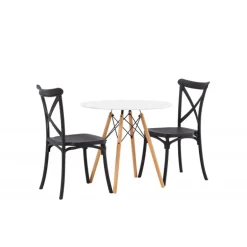 Danburi Rundt Spisebordssæt - Sort og Hvid