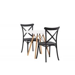 Danburi Rundt Spisebordssæt - Sort og Hvid