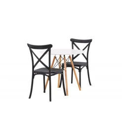 Danburi Rundt Spisebordssæt - Sort og Hvid