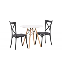 Danburi Rundt Spisebordssæt - Sort og Hvid