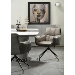 DANCAN Spisebord med udtræk, 160 kan udvides til 220 cm - Hvid og Grå