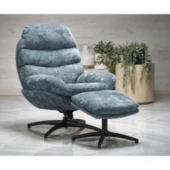 DARIO lænestol med skammel, blå