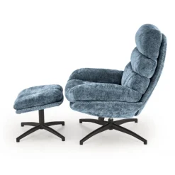 DARIO lænestol med skammel, blå