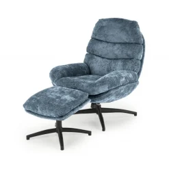DARIO lænestol med skammel, blå