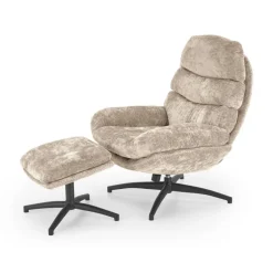 DARIO lænestol med skammel, Beige