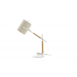 Dennis Lampe - Beige, Hvid og Træ