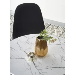 DENVER bord, - top - Hvid marmor, ben - Hvid