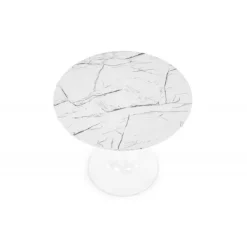 DENVER bord, - top - Hvid marmor, ben - Hvid