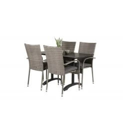 Denver Loungesæt - Havemøbelsæt - Sort,Grå