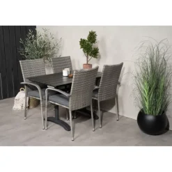 Denver Loungesæt - Havemøbelsæt - Sort,Grå