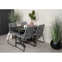 Denver Loungesæt - Havemøbelsæt - Sort,Grå