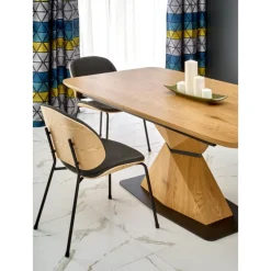 DIAMOND bord gyldent egetræ, ben gyldent egetræ