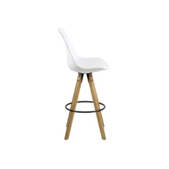 Dima barstol - Hvid m. oliebehandlede egetræsben