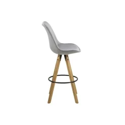Dima barstol - Lysegrå m. oliebehandlede træben