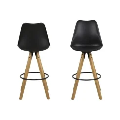 Dima barstol - Sort m. oliebehandlede træben